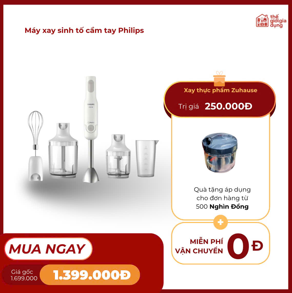 Máy Say Sinh Tố Cầm Tay Philips